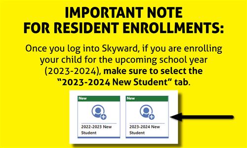 click 2023-2024 new student tab when enrolling